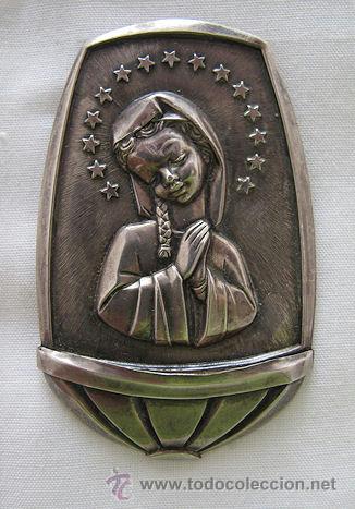 Antig&uuml;edades: BENDITERA DE PLATA VIRGEN NI&Ntilde;A - Foto 2