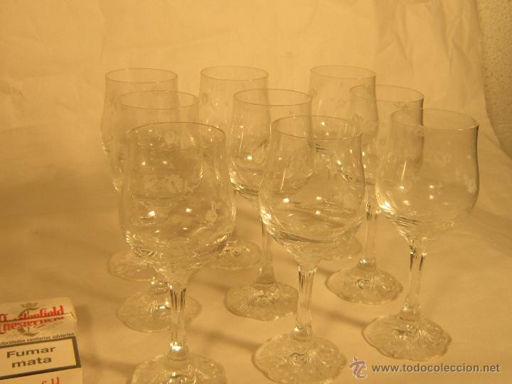 Antig&uuml;edades: 9 COPAS EN CRISTAL TALLADO - Foto 1