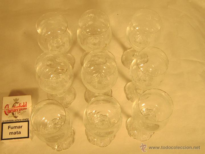 Antig&uuml;edades: 9 COPAS EN CRISTAL TALLADO - Foto 4
