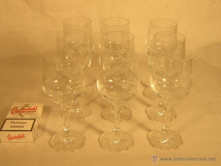 Antig&uuml;edades: 9 COPAS EN CRISTAL TALLADO - Foto 3