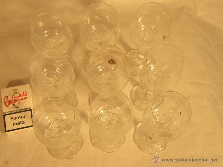 Antig&uuml;edades: 9 COPAS EN CRISTAL TALLADO - Foto 4