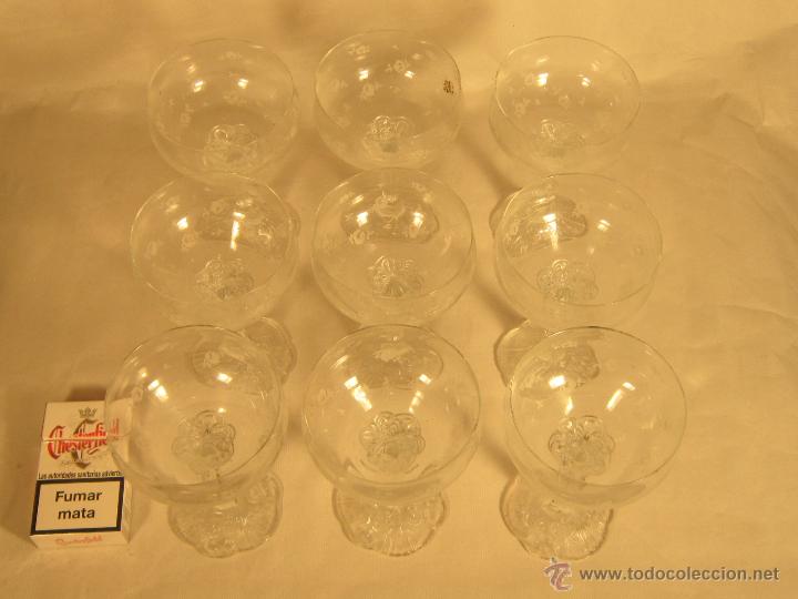 Antig&uuml;edades: 9 COPAS EN CRISTAL TALLADO - Foto 4