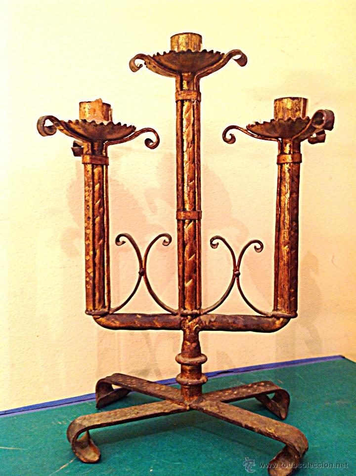 Antig&uuml;edades: Candelabro De Iglesia Altar - Foto 2