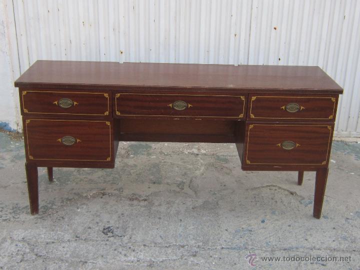 Antig&uuml;edades: MESA DE DESPACHO EN MADERA Y CONTRACHAPADO - Foto 1