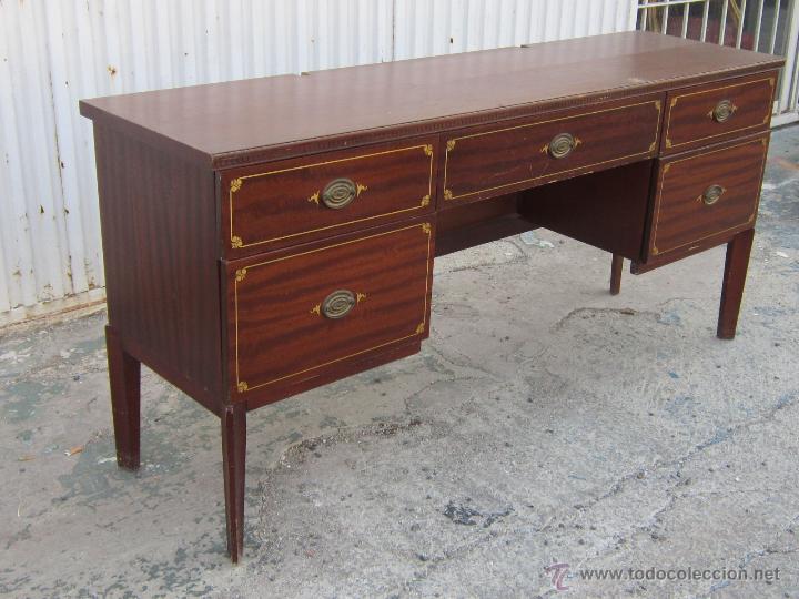 Antig&uuml;edades: MESA DE DESPACHO EN MADERA Y CONTRACHAPADO - Foto 2