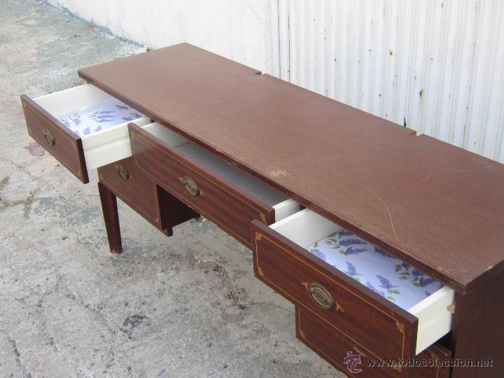 Antig&uuml;edades: MESA DE DESPACHO EN MADERA Y CONTRACHAPADO - Foto 4