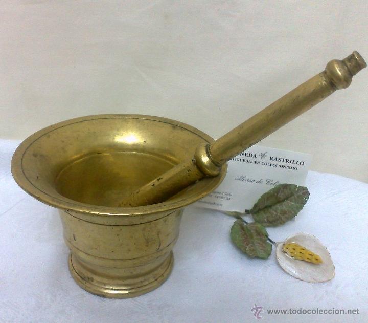 Antig&uuml;edades: ANTIGUO MORTERO EN BRONCE CON MANO ORIGINAL. - Foto 14