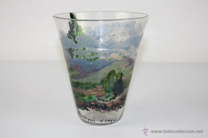 Vaso De Cristal Pintado A Mano Leyenda Prem Comprar Cristal Y Vidrio Antiguo Catalan En Todocoleccion