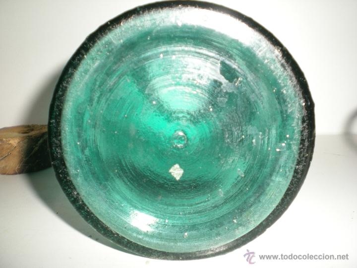 Antigüedades: antiguo frasco grande en cristal grueso azul con imperfecciones mediados siglo XIX - Foto 4 - 39797340