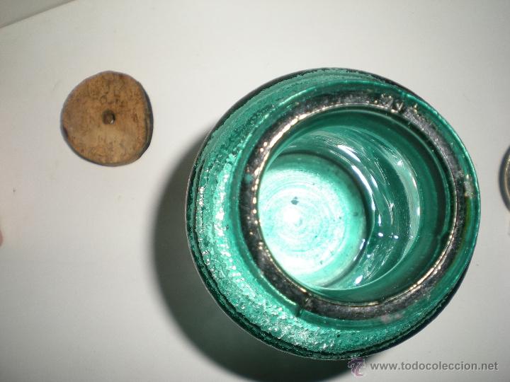 Antigüedades: antiguo frasco grande en cristal grueso azul con imperfecciones mediados siglo XIX - Foto 5 - 39797340