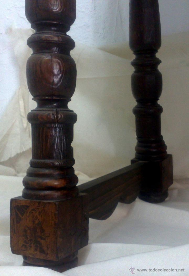 Antig&uuml;edades: MESA MADERA S. XIX. TABLERO RECTANGULAR EN NOGAL Y PATAS TORNEADAS. - Foto 9
