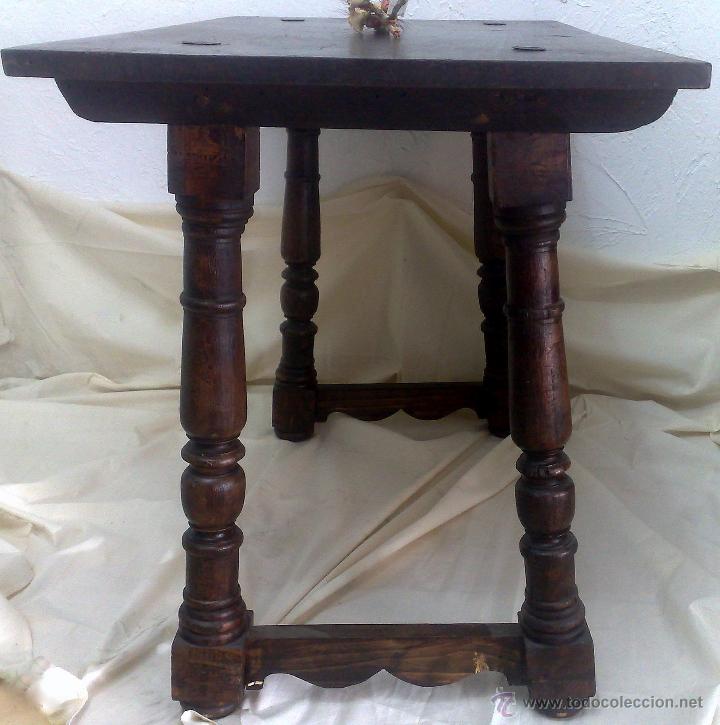Antig&uuml;edades: MESA MADERA S. XIX. TABLERO RECTANGULAR EN NOGAL Y PATAS TORNEADAS. - Foto 13