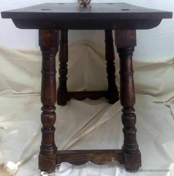 Antig&uuml;edades: MESA MADERA S. XIX. TABLERO RECTANGULAR EN NOGAL Y PATAS TORNEADAS. - Foto 14
