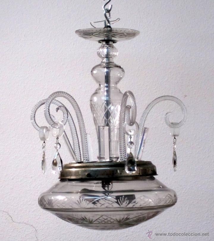 Antig&uuml;edades: LAMPARA TECHO CRISTAL - Foto 1