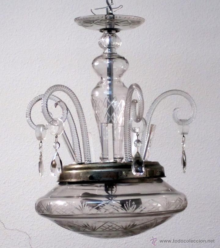 Antig&uuml;edades: LAMPARA TECHO CRISTAL - Foto 2