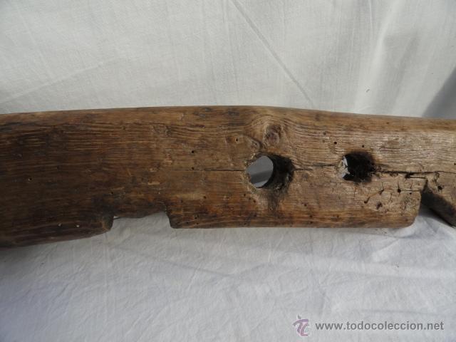 Antig&uuml;edades: ANTIGUO UTIL DE LABRANZA O HERRAMIENTA PARA ANIMALES DE MADERA. - Foto 3
