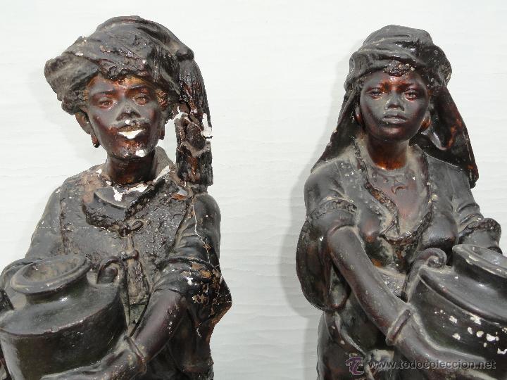 Antig&uuml;edades: PRECIOSAS FIGURAS DE YESO CON PEANAS. - Foto 6