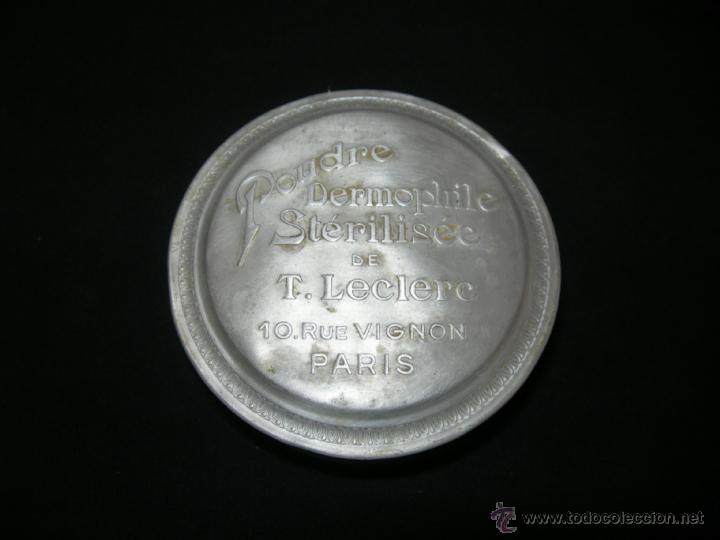 Antig&uuml;edades: POLVERA EN ALUMINIO T. LECLERE PARIS // MIDE 9,5 CMS. DE DIAMETRO - Foto 2