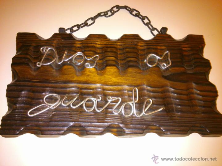 Antig&uuml;edades: RUSTICA TABLA DIOS OS GUARDE - Foto 1