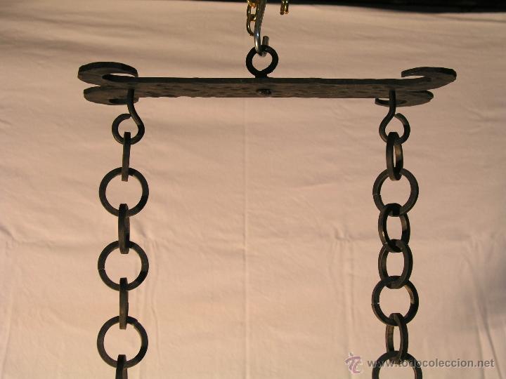 Antig&uuml;edades: LAMPARA ESTILO MEDIEVAL DE HIERRO FORJADO. - Foto 3