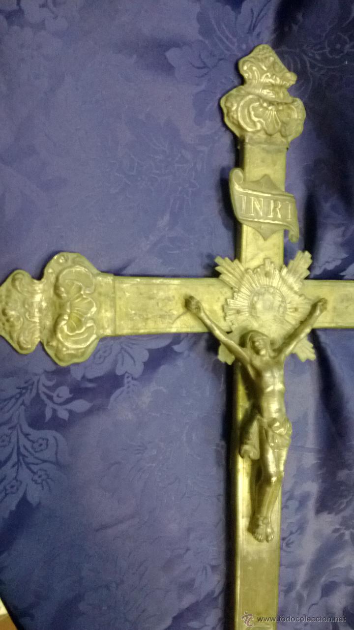 Antig&uuml;edades: ESPLENDIDA CRUZ BASILICAL PROCESIONAL S.XIX - Foto 1