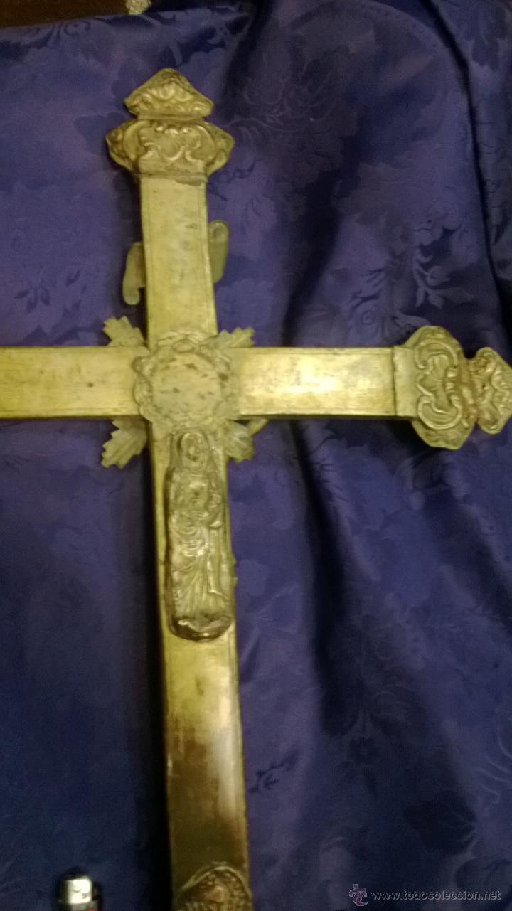 Antig&uuml;edades: ESPLENDIDA CRUZ BASILICAL PROCESIONAL S.XIX - Foto 7