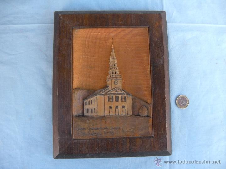 Antig&uuml;edades: IGLESIA TALLADA SOBRE TABLA - Foto 1