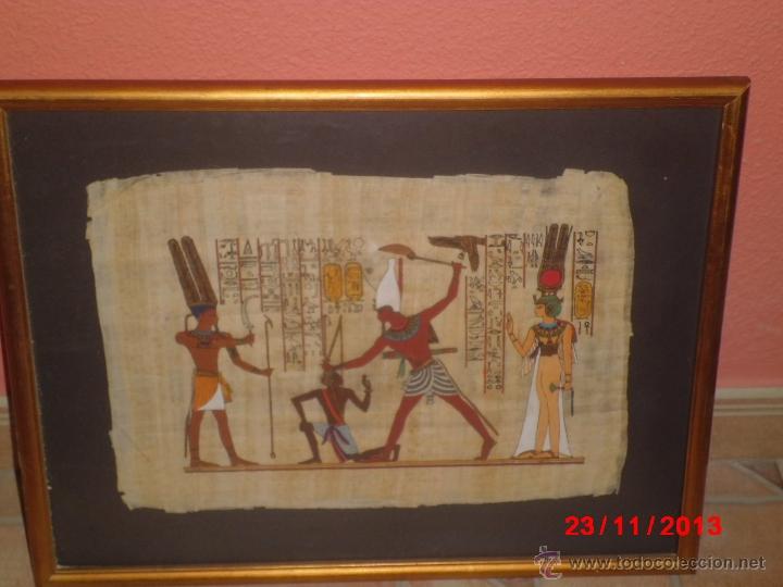 Oggetti Antichi: CUADRO CON UN PAPIRO EN SU INTERIOR