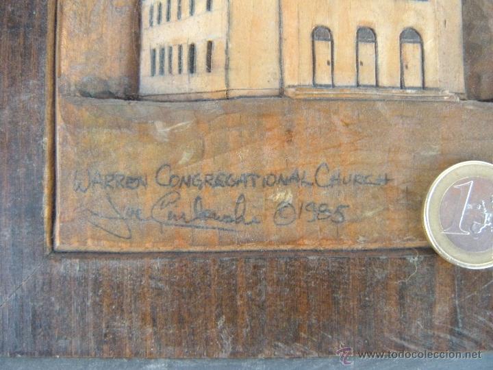 Antig&uuml;edades: IGLESIA TALLADA SOBRE TABLA - Foto 3