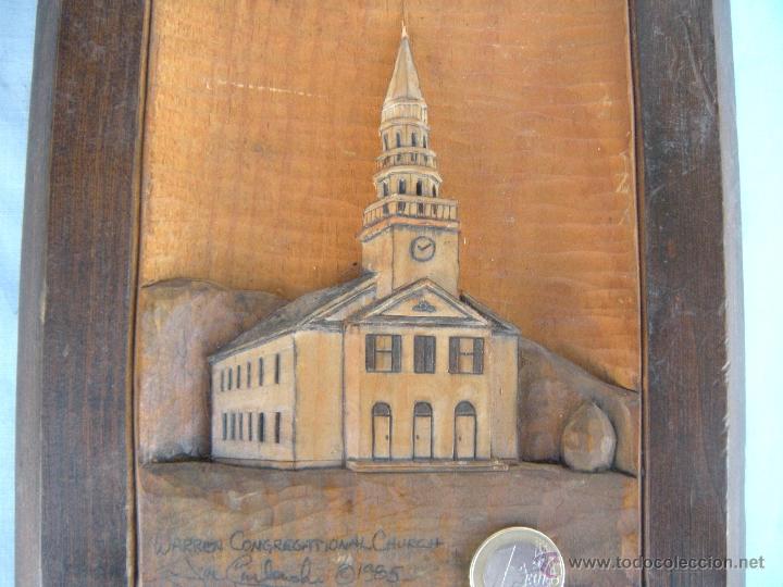 Antig&uuml;edades: IGLESIA TALLADA SOBRE TABLA - Foto 4