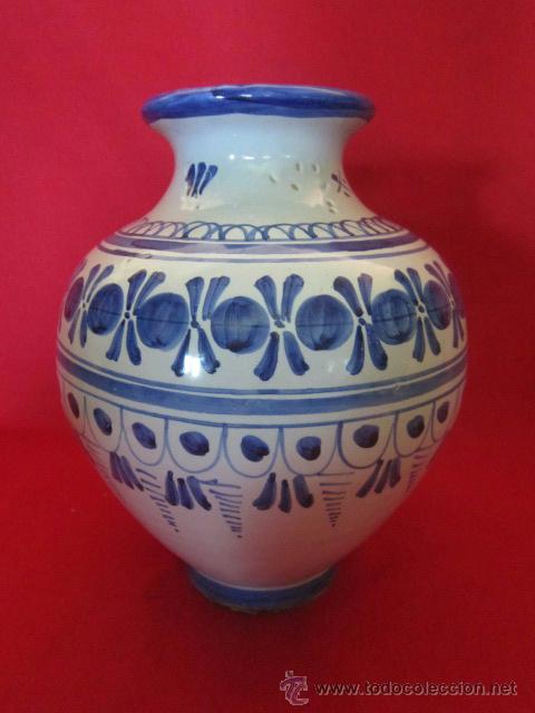 Antig&uuml;edades: Bonito jarr&oacute;n en tonos azules. Talavera. - Foto 1