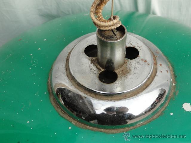 Antig&uuml;edades: L&Aacute;MPARA DE TECHO CON PANTALLA VERDE. - Foto 6