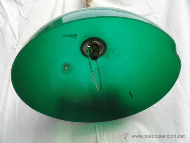 Antig&uuml;edades: L&Aacute;MPARA DE TECHO CON PANTALLA VERDE. - Foto 9