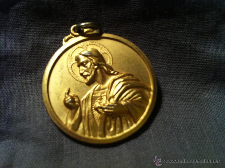 Antig&uuml;edades: Medalla del coraz&oacute;n de jesus.A&ntilde;os 50 - Foto 1