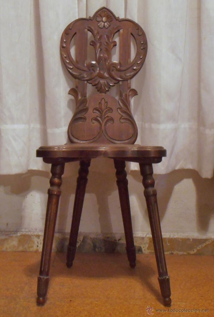 Antig&uuml;edades: SILLA DE RESPALDO TALLADO - Foto 2
