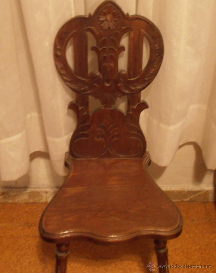 Antig&uuml;edades: SILLA DE RESPALDO TALLADO - Foto 4