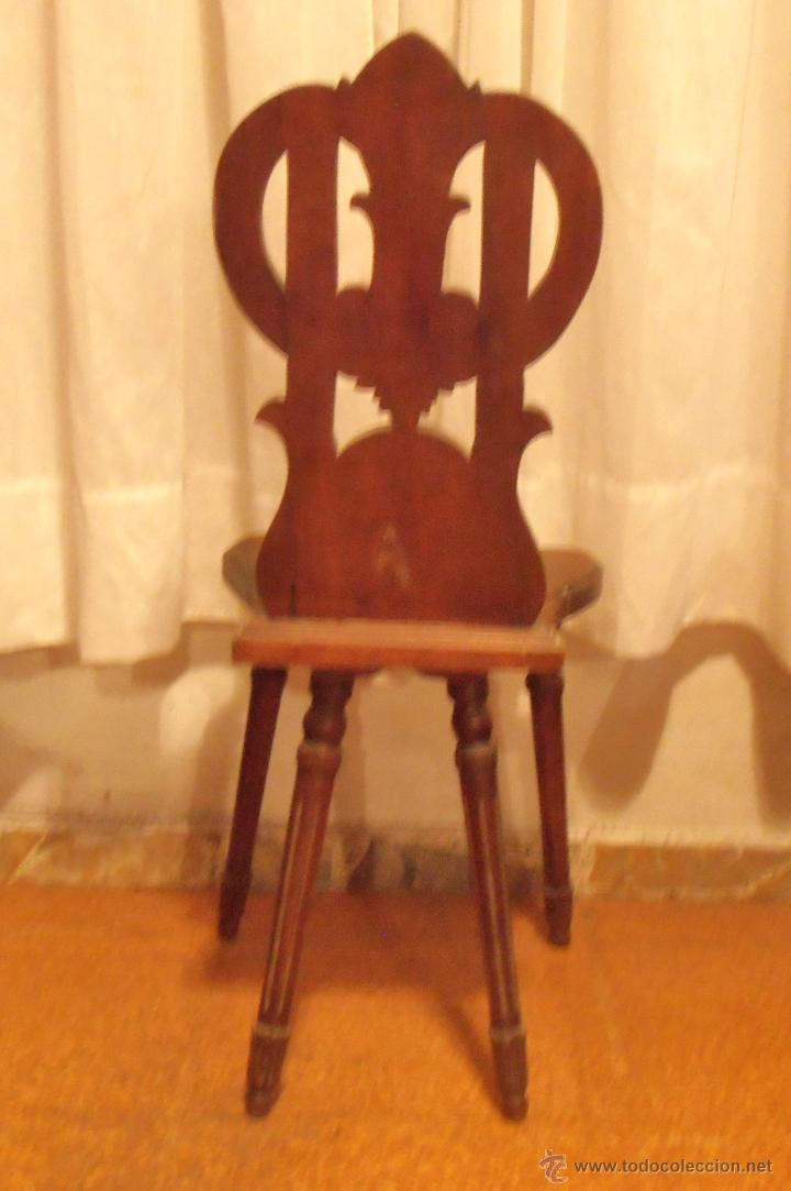 Antig&uuml;edades: SILLA DE RESPALDO TALLADO - Foto 5
