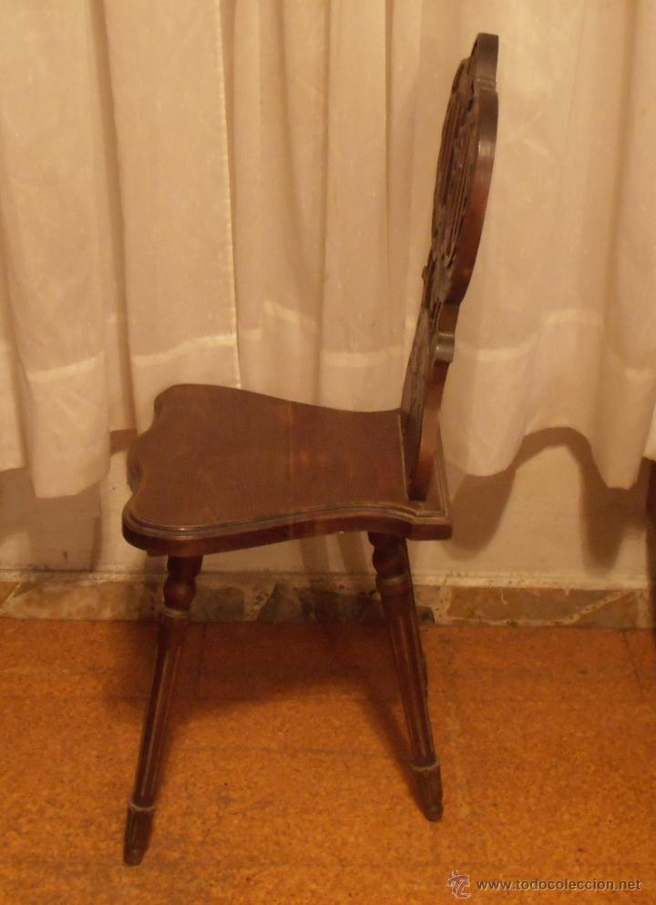 Antig&uuml;edades: SILLA DE RESPALDO TALLADO - Foto 6