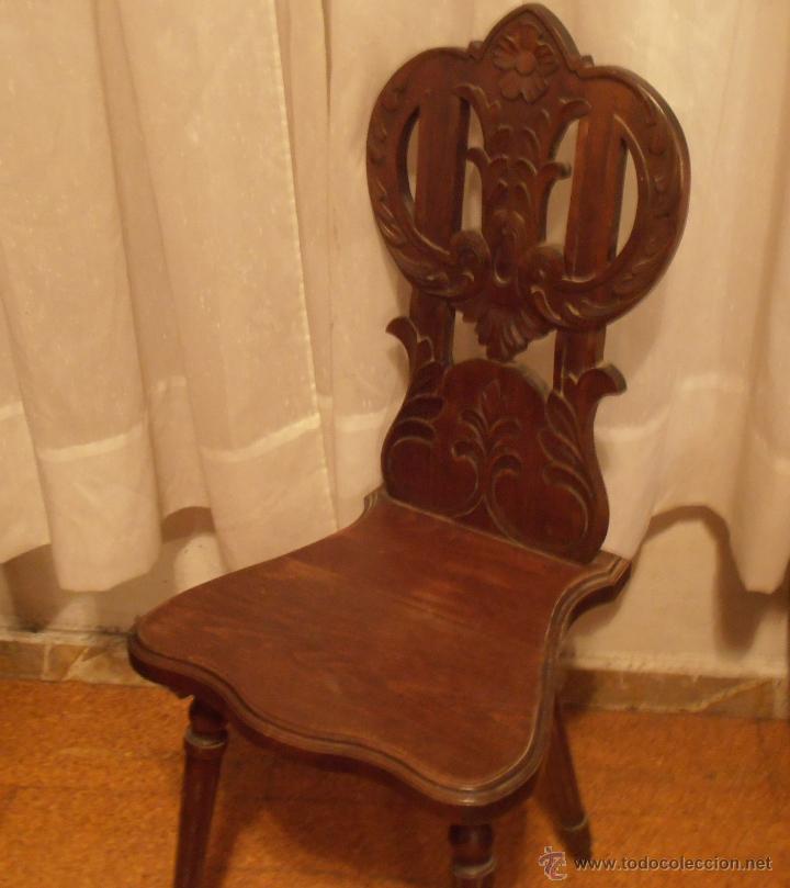 Antig&uuml;edades: SILLA DE RESPALDO TALLADO - Foto 10