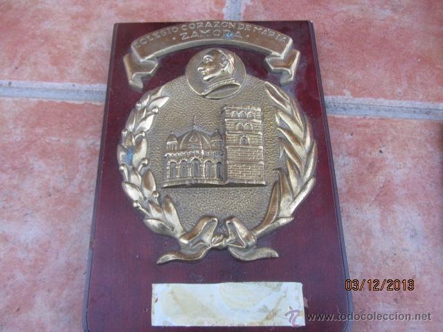 Antig&uuml;edades: ANTIGUA PLACA DE BRONCE CORAZON DE MARIA 28X18 CMS. - Foto 1