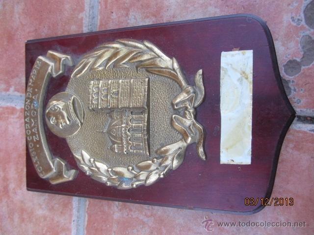 Antig&uuml;edades: ANTIGUA PLACA DE BRONCE CORAZON DE MARIA 28X18 CMS. - Foto 2