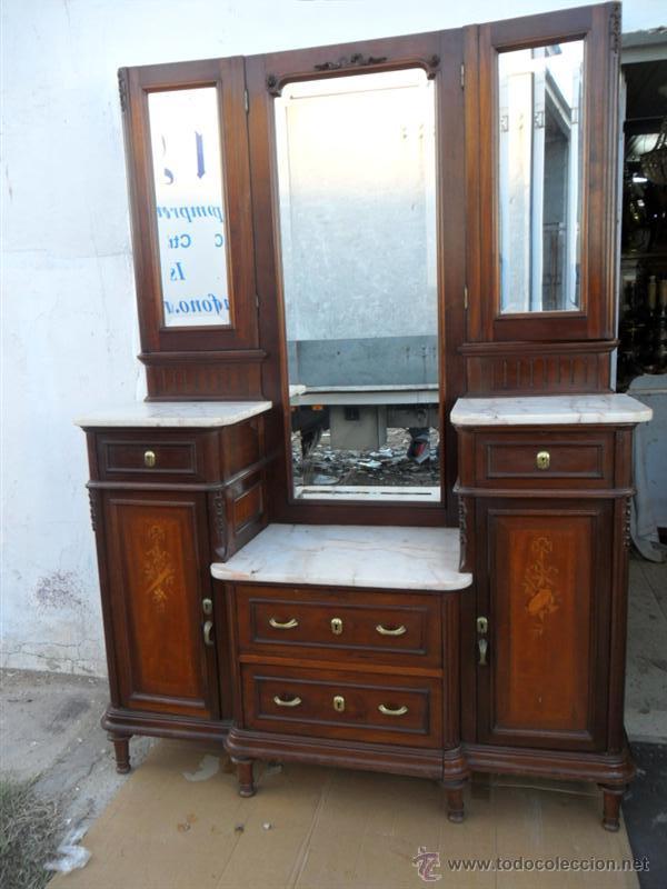 Antig&uuml;edades: tocador estilo inperio con marqueteria - Foto 2