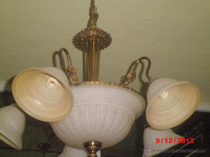Antig&uuml;edades: LAMPARA DE TECHO CON 5 BRAZOS Y PLAFON. - Foto 1