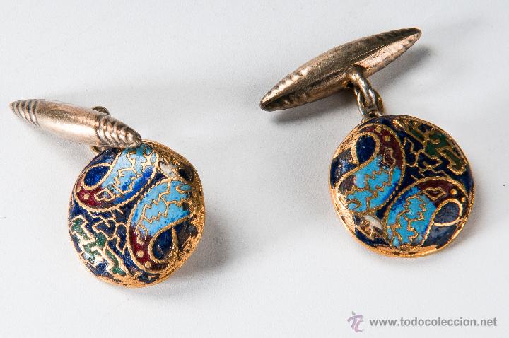 Antig&uuml;edades: GEMELOS EN METAL, CON ESMALTE - VINTAGE - Foto 1