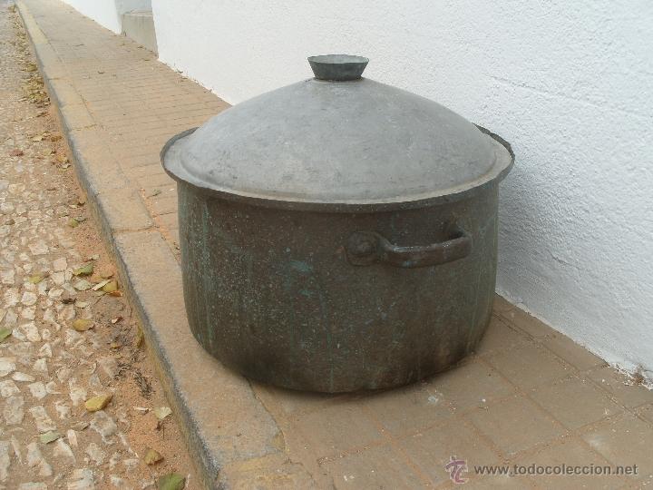Antig&uuml;edades: olla antigua cobre gran capacidad - Foto 1