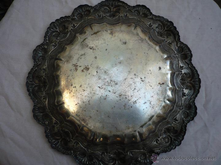 Antig&uuml;edades: Bandeja Ba&ntilde;ada en Plata circular - Foto 5