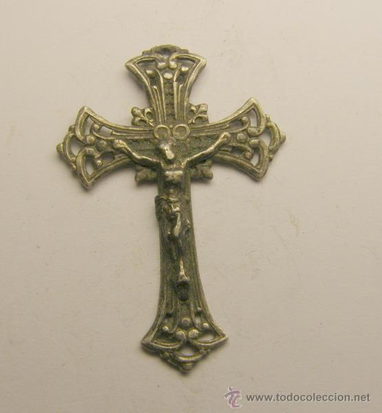 Antig&uuml;edades: Medalla cruz religiosa de plata. - Foto 1