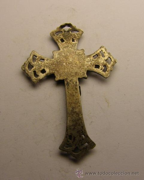 Antig&uuml;edades: Medalla cruz religiosa de plata. - Foto 2