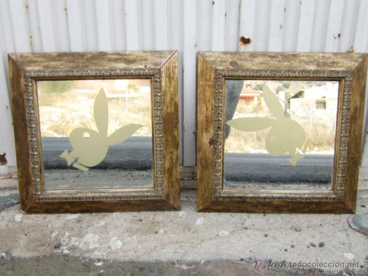 Antig&uuml;edades: PAREJA DE ESPEJOS EN MADERA DORADA - Foto 1