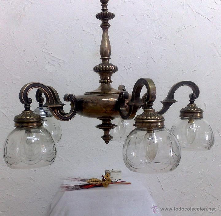 Antig&uuml;edades: LAMPARA DE TECHO ANTIGUA. - Foto 3